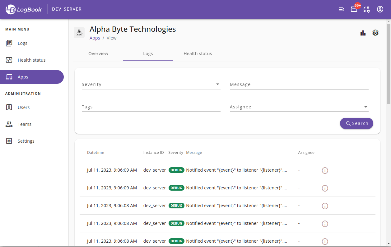 logs-selected-apps